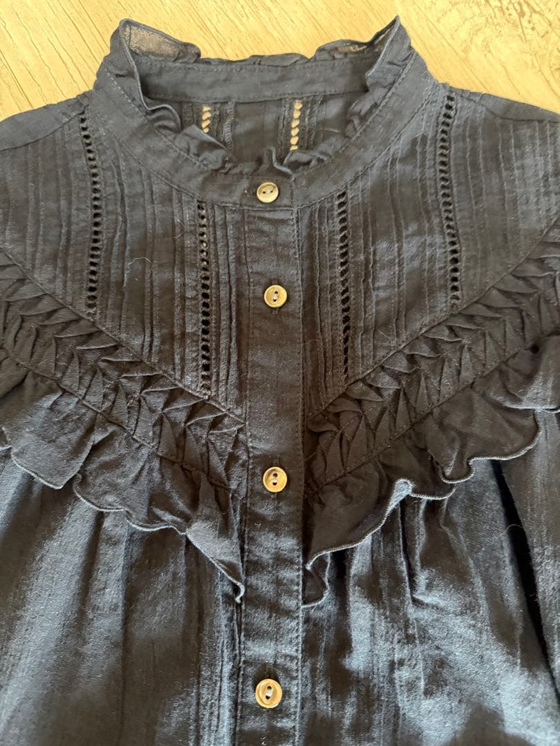 SLOBE IENA ピンタックフリルブラウス