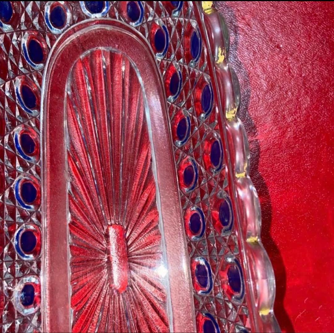 バカラ ディアマンピエーリー　長皿　ブルーカラー　 Baccarat