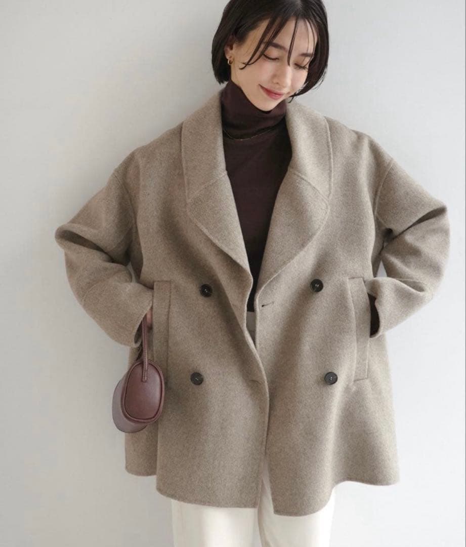 タイムセール‼️美品‼️andme evernavy ウールリバーPコート　M