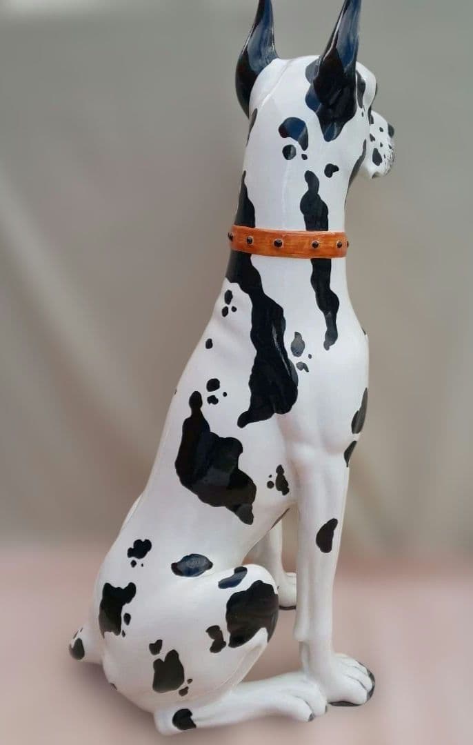 ヴィンテージ イタリア製 陶器 犬 グレートデーン 置物