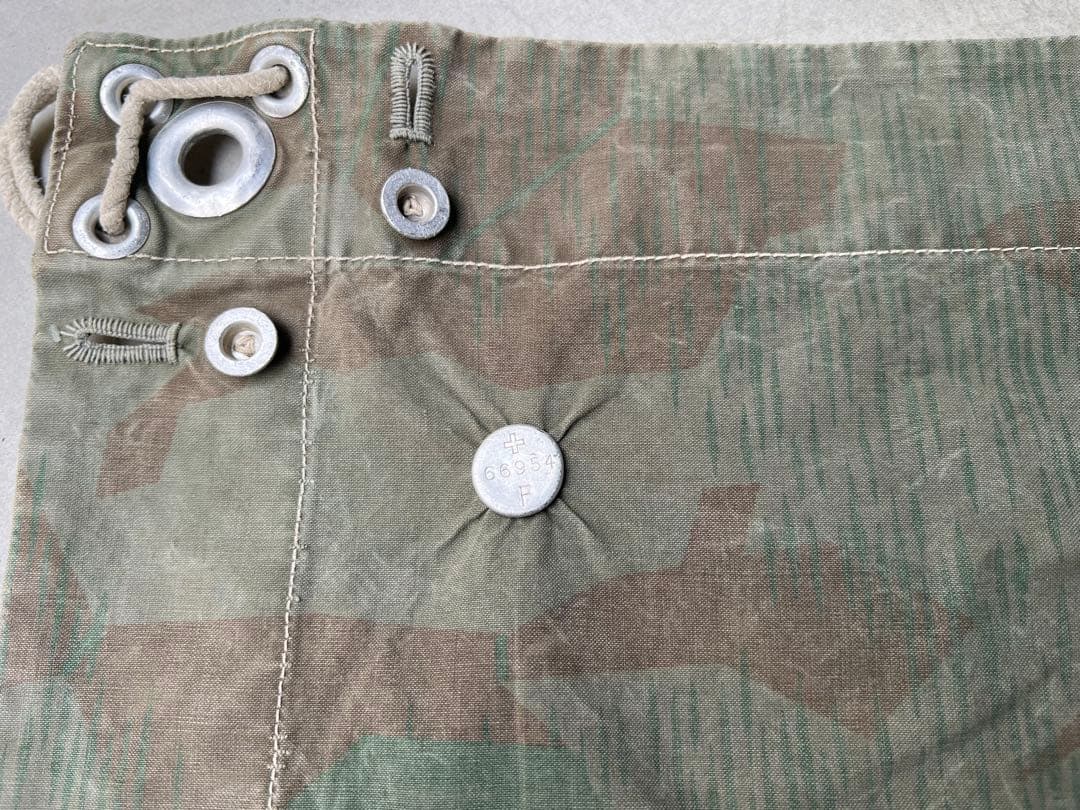 ①スイス軍幕×1 スプリンターカモ ツェルトバーン ミリタリー テント 実物