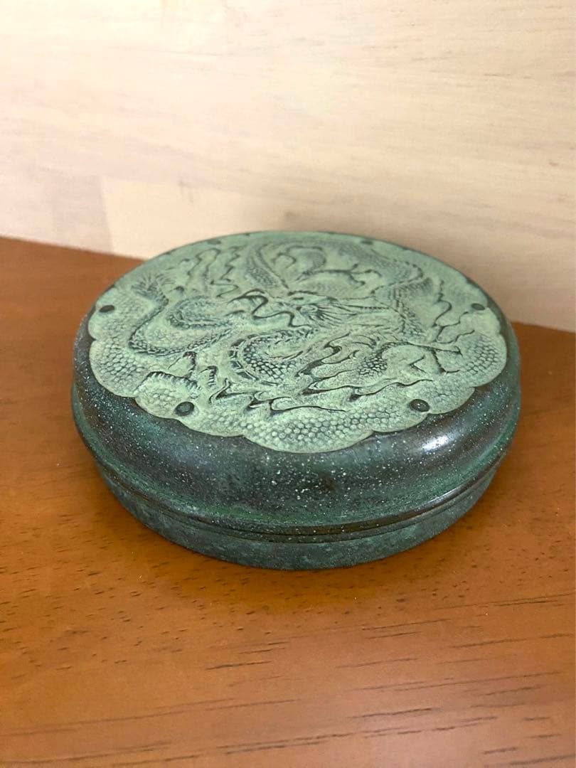 中国古玩 龍文浮彫 朱肉入 清代 唐物 希少品