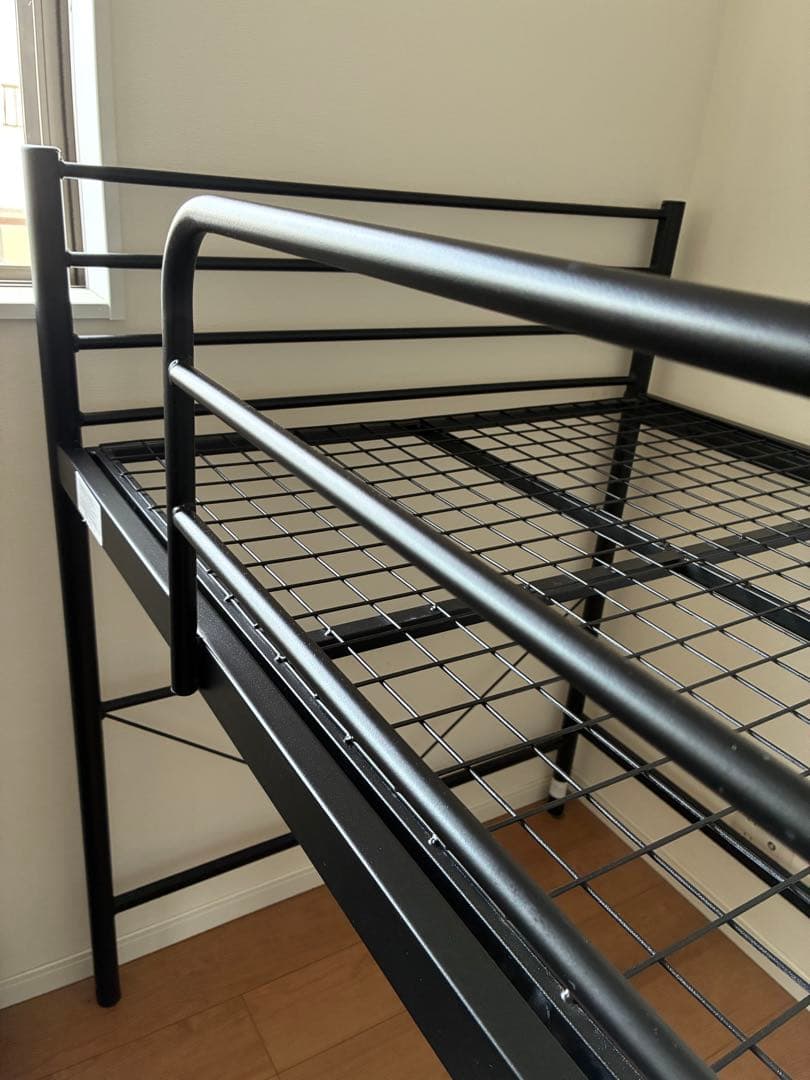 ニトリスチールミドルベッドセパタ ロフトベッド 黒 取り扱い説明書付※みー