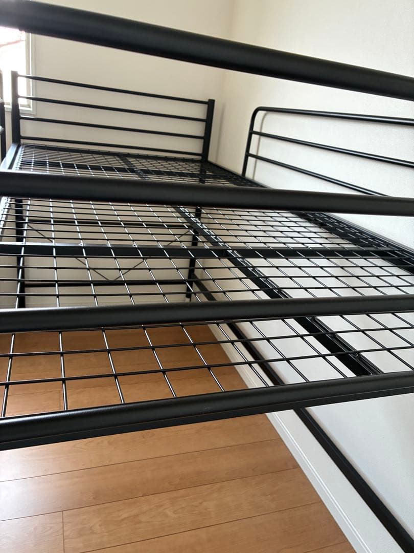 ニトリスチールミドルベッドセパタ ロフトベッド 黒 取り扱い説明書付※みー