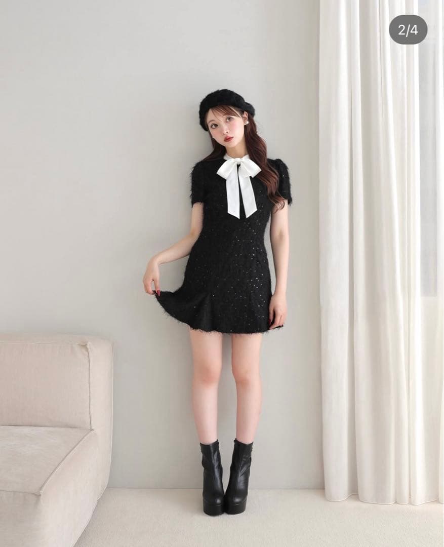 フェザースパンコールミニワンピース　mmeeme エムミーエメ