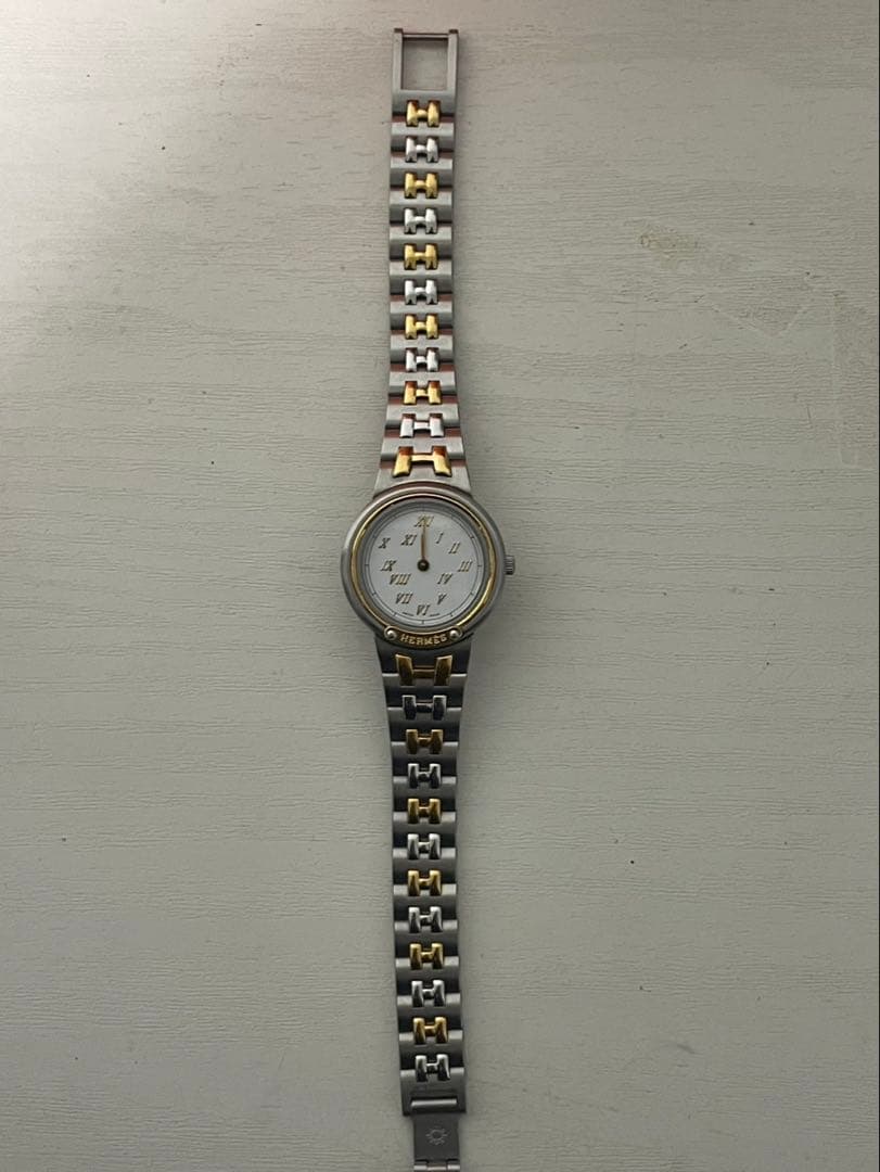 エルメス 腕時計 メテオール ゴールド シルバー コンビ