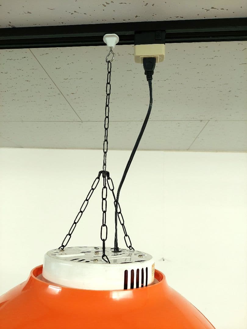 昭和レトロ オレンジ ペンダントライト 天井照明 蛍光灯 2灯式