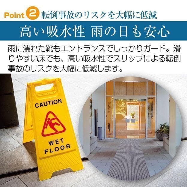 玄関マット フロアマット 屋内外兼用 裁断自由 90cm×7m 2404