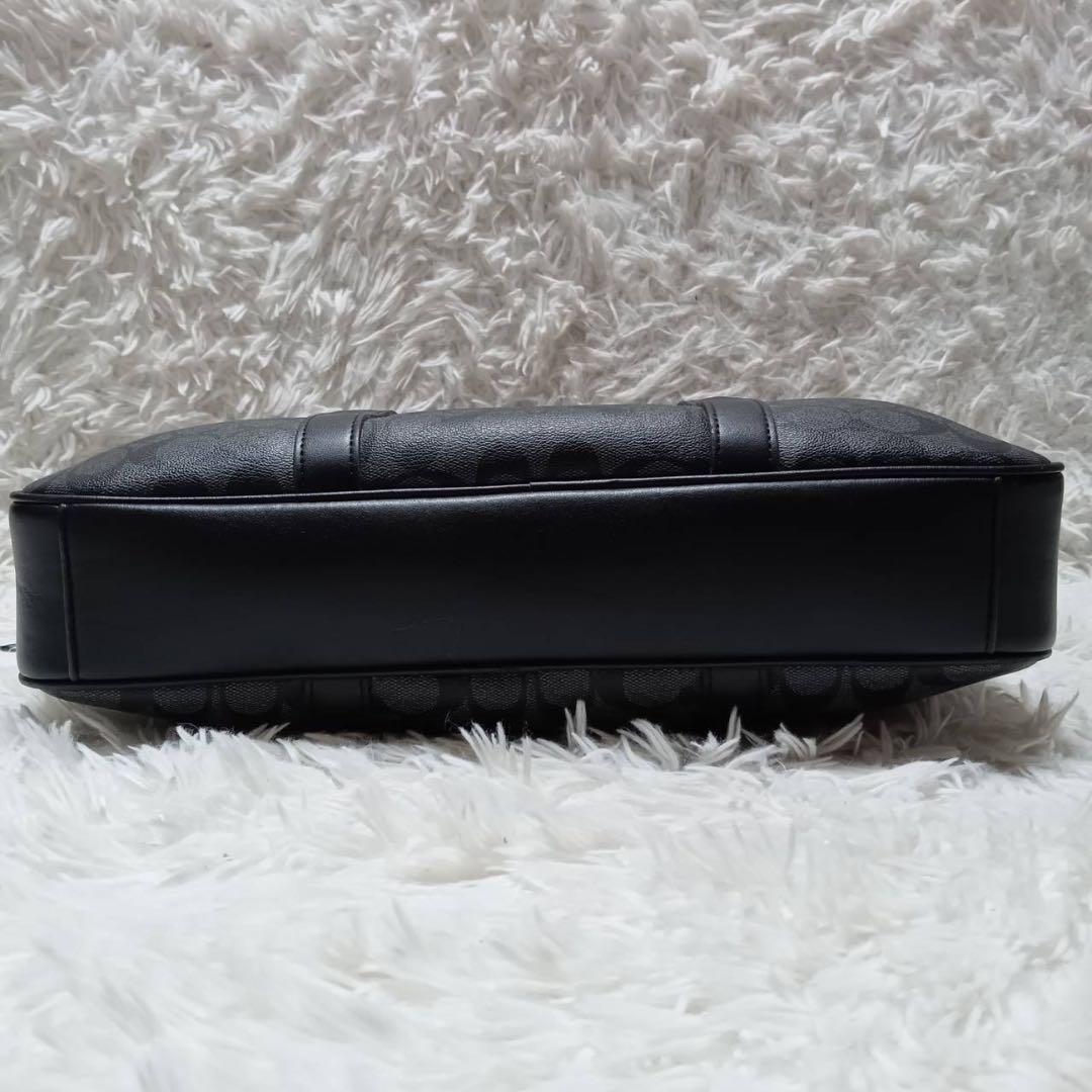 【美品】COACH シグネチャー PVC ブリーフケース ブラック 2way
