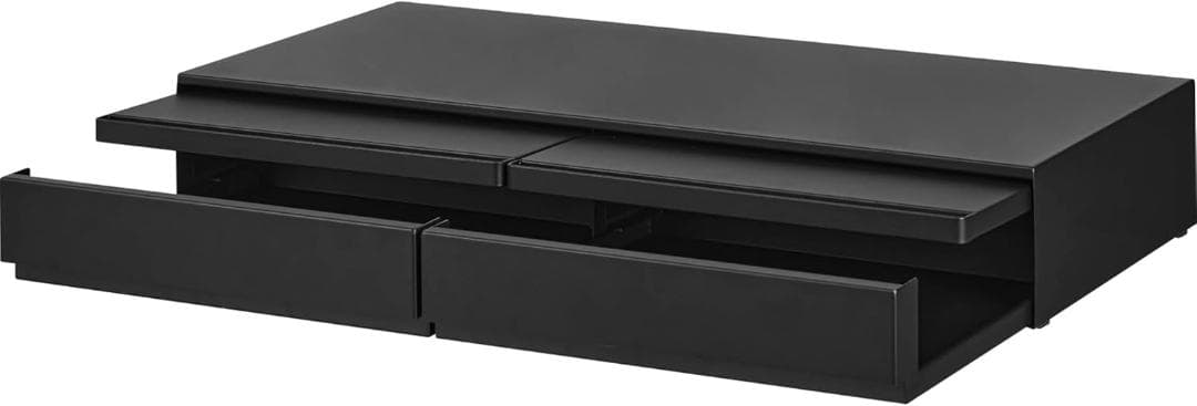 【ゆー】tower キッチン家電下引き出し＆スライドテーブル W80 黒