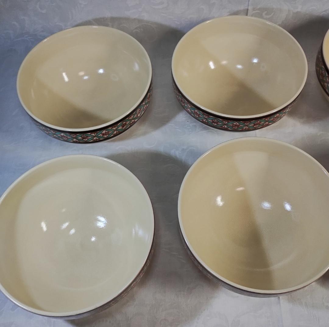 定靖　獨楽形　栄七宝　茶碗　10杯　共箱付　茶道具