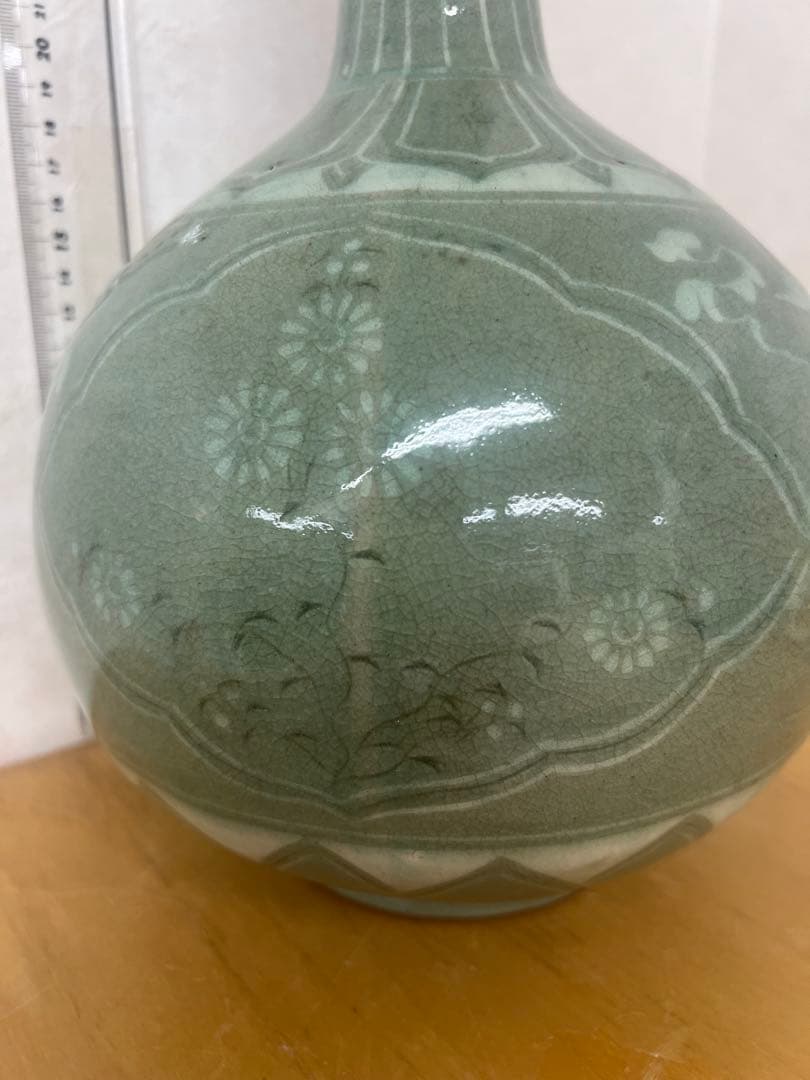 朝鮮李朝高麗天球瓶　古美術　唐物コレクション韓国骨董　アンティーク江戸　青磁