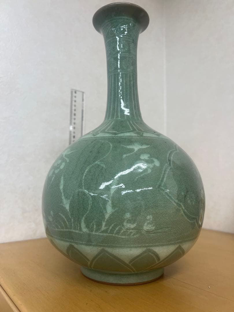 朝鮮李朝高麗天球瓶　古美術　唐物コレクション韓国骨董　アンティーク江戸　青磁