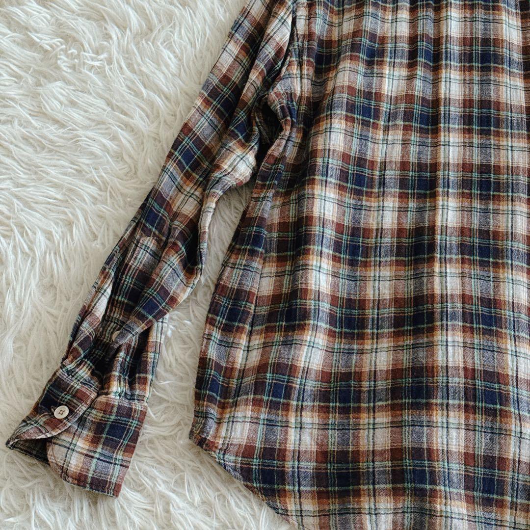 現行タグ✨45R ダブルガーゼシャツ ワンポイントR刺繍 2サイズ チェック