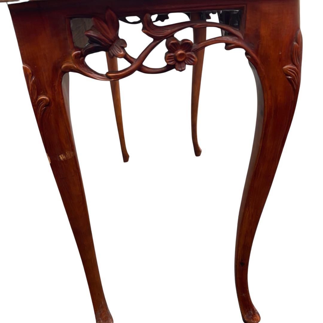 イタリア製　アンティーク調 大理石 サイドテーブル 猫脚　コンソールテーブル