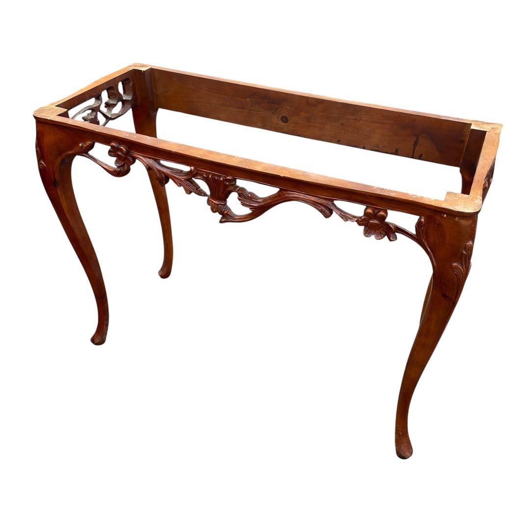 イタリア製　アンティーク調 大理石 サイドテーブル 猫脚　コンソールテーブル