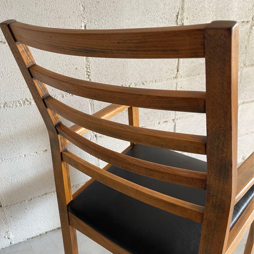 ビンテージ　アームチェア　本革レザー　ダイニングチェア