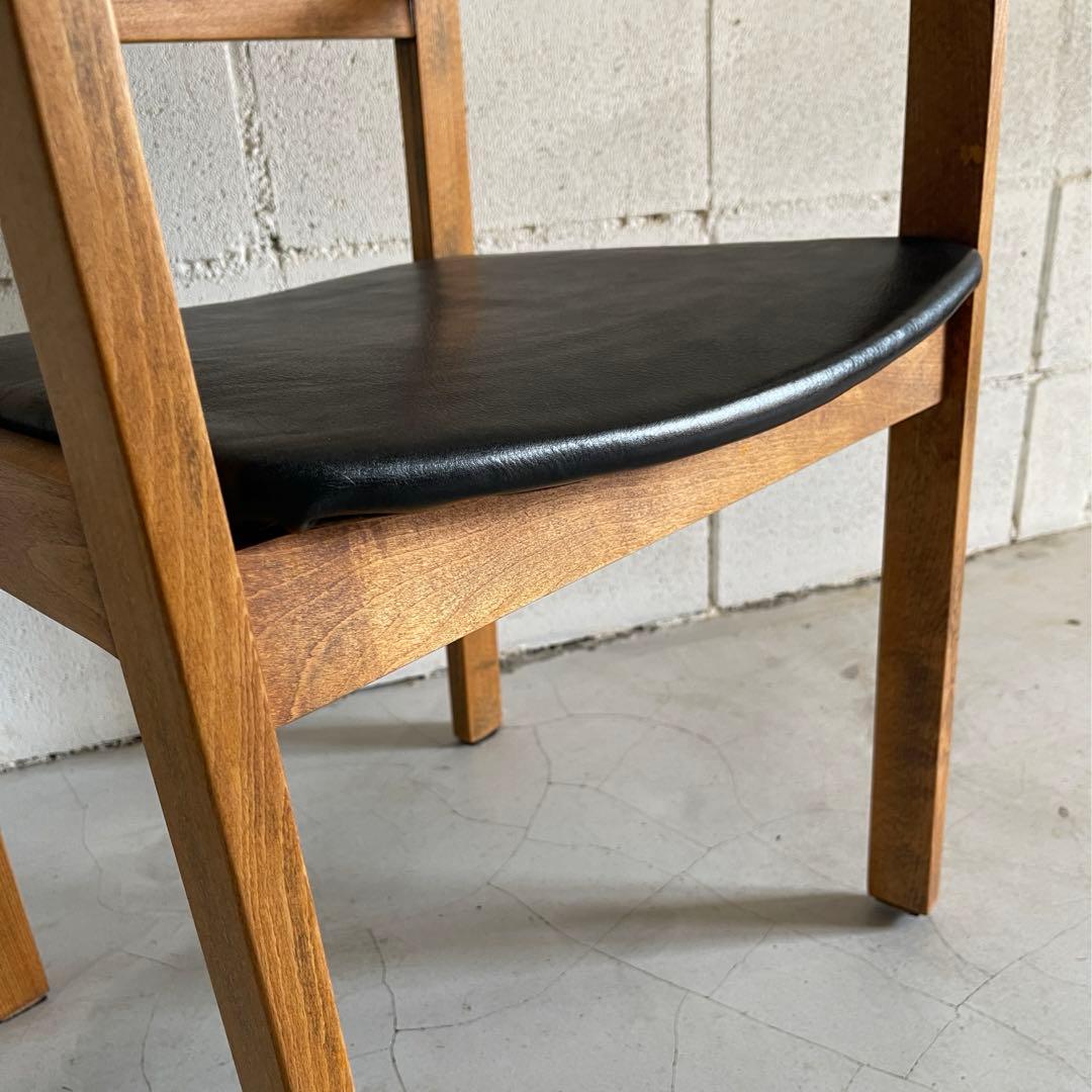 ビンテージ　アームチェア　本革レザー　ダイニングチェア