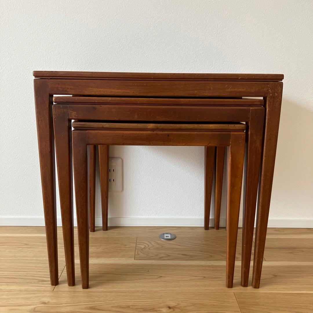 【美品】70B イギリス ヴィンテージ チーク ネストテーブル　家具