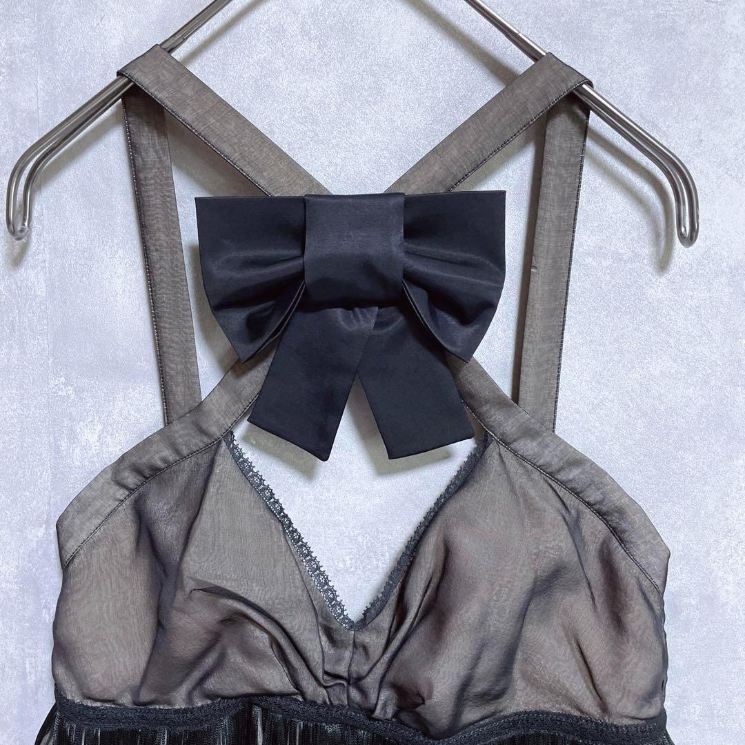 【タグ付き】ドルチェ＆ガッバーナ　ブラックタッセル　シルク　ボウディテール