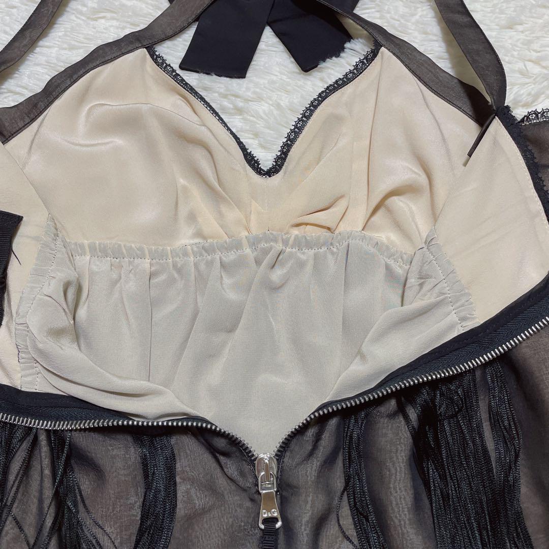 【タグ付き】ドルチェ＆ガッバーナ　ブラックタッセル　シルク　ボウディテール