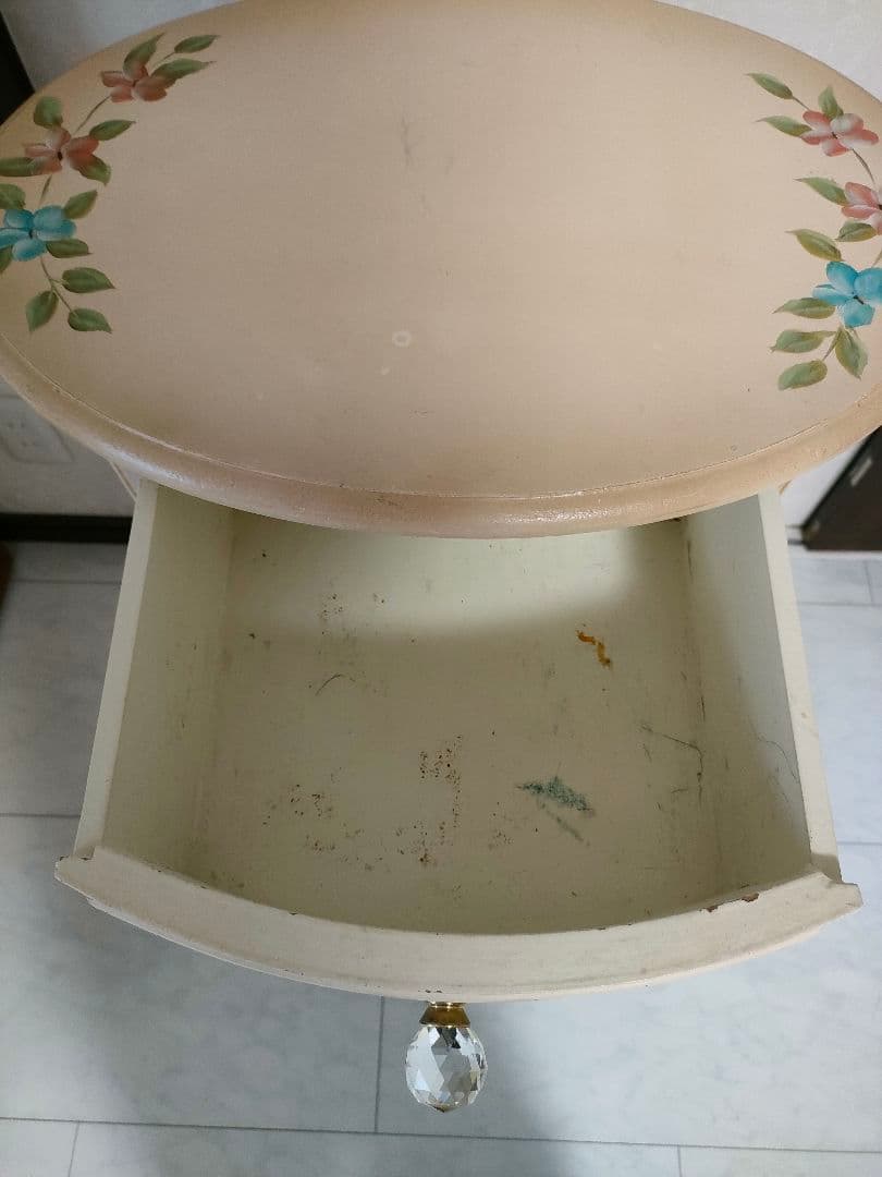 アンティーク ローズ チェスト 電話台 猫脚 家具