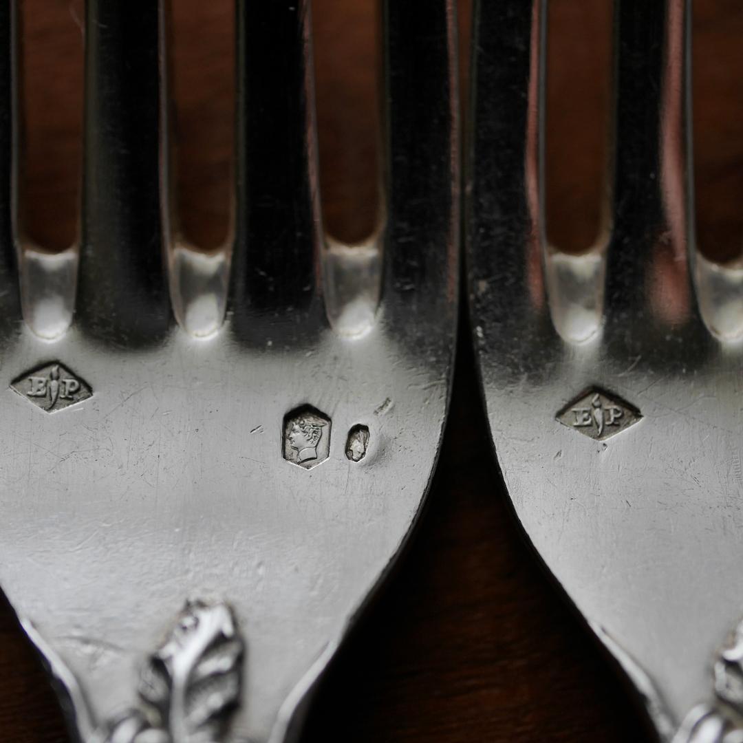 ◆PUIFORCAT◆ピュイフォルカ◆アイリス◆純銀カトラリー2客セット◆