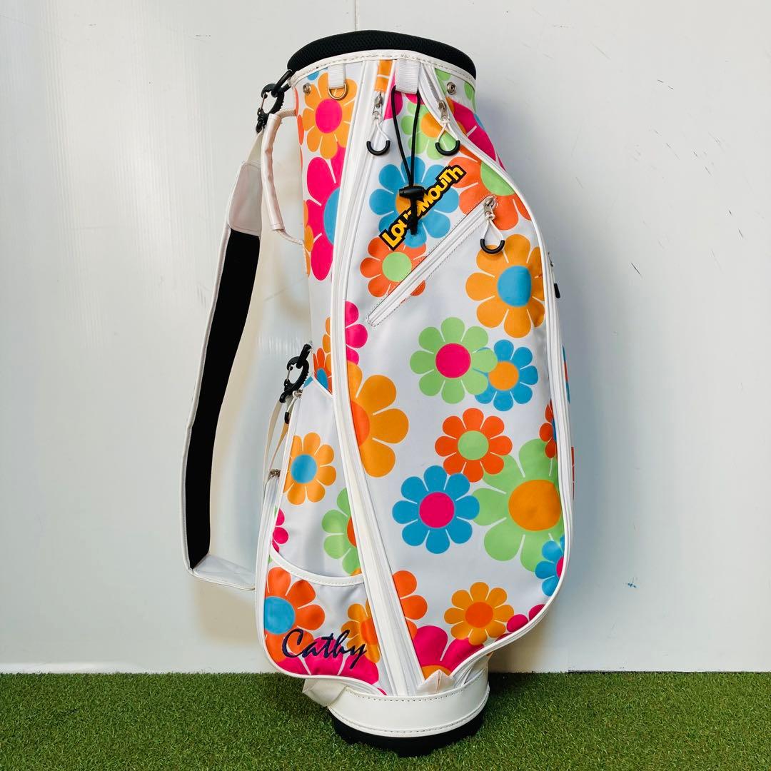 美品 花柄 LOUDMOUTH ラウドマウス キャディバッグ レディース 9型
