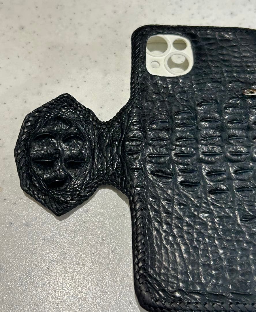 クロコダイルレザー 携帯ケース　ihone14plus ihoneケース