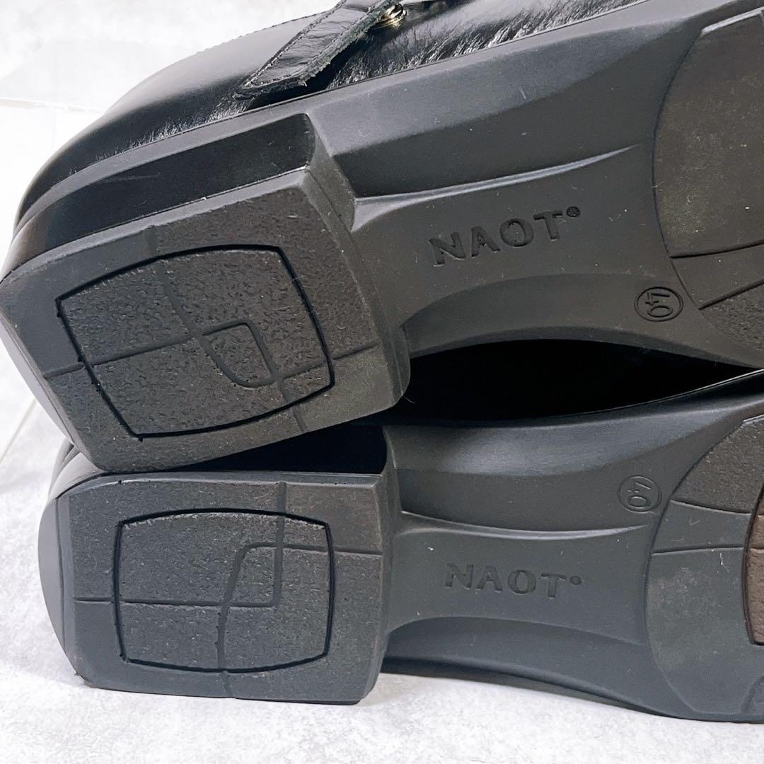 美品【NAOT】テテ　(40) フラットパンプス Tストラップ　レザー 黒