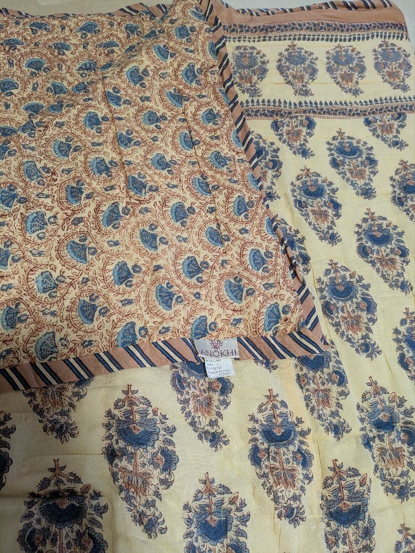 ANOKHI 花柄 コットン掛け布団 大判