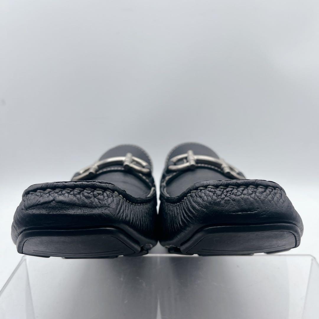 サルヴァトーレフェラガモ ガンチーニ ビット ドライビングローファー シボ革 黒