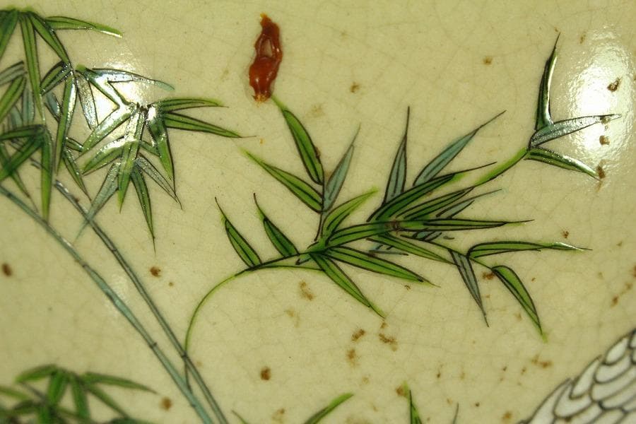 京薩摩 錦光山 細密画 花鳥 花瓶 明治(ZE499)