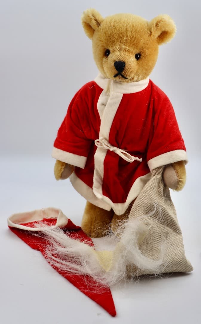 SCHUCO サンタクロース テディベア32cm ピッコロ２台付き