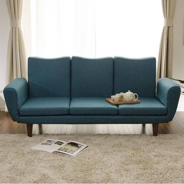 【限定】3人掛けソファ 日本製 リクライニング デザイン 曲線 コンパクトサイズ