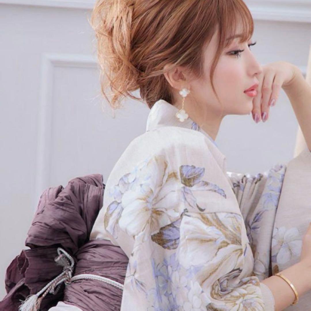 浴衣　セット　花柄　ベージュ　ピンク　グレー　キャバ　Sugar シュガー