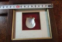 金で縁取りしてある　真珠　飾り物　あまり見ること無い貝殻アート 木製フレーム付き