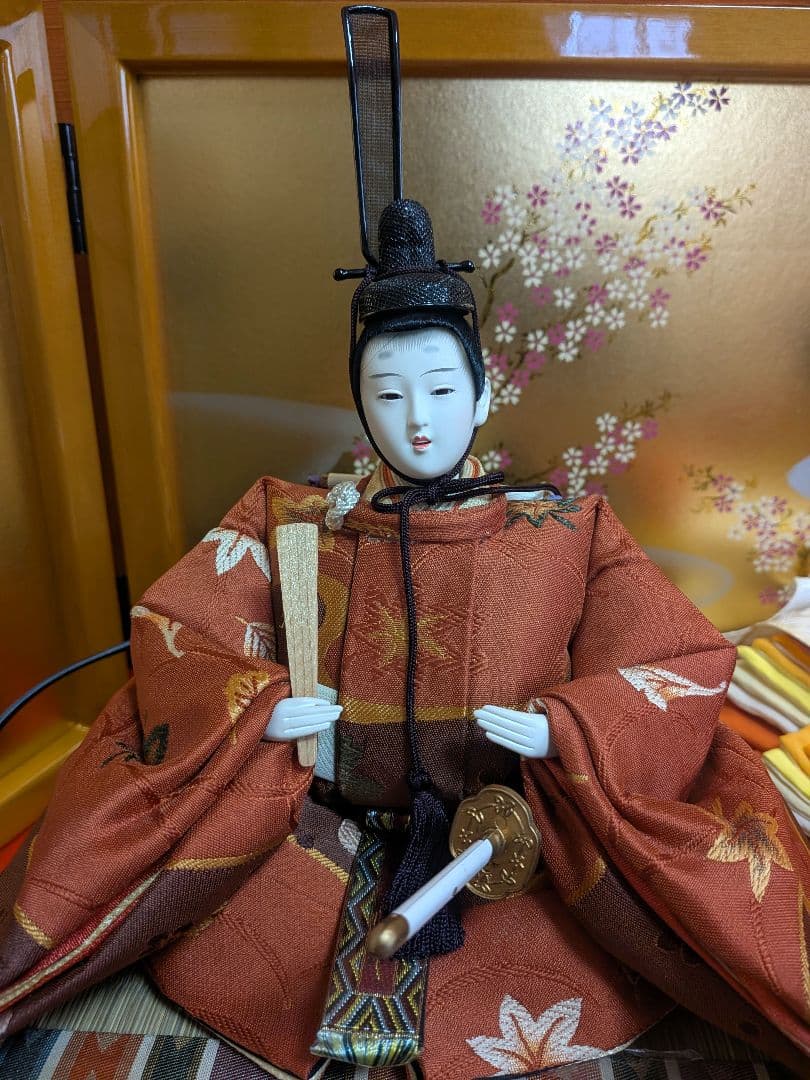 ひな祭り 雛人形　三段飾り　オルゴール付　秀華作　1/2（2/2の購入も必要）