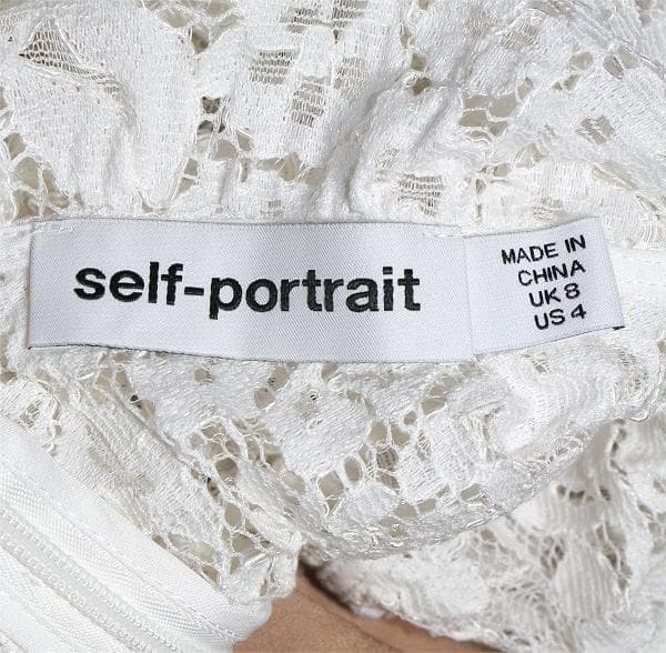 m*様 セルフポートレイト ワンピース ペプラム レース UK8 未使用 結婚式