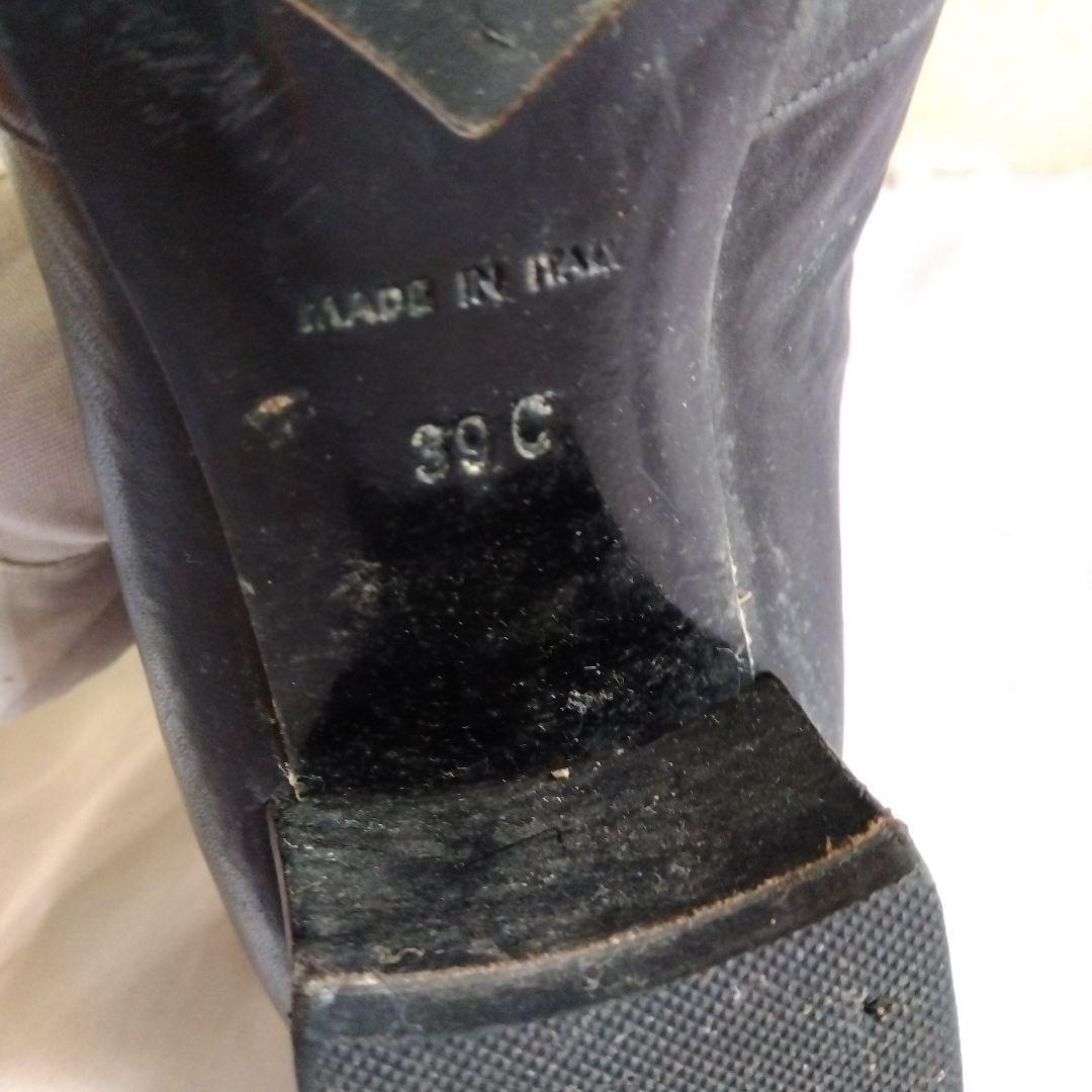 CHANEL 乗馬ブーツ 黒 39C 軽量 本革　箱　保存袋　大丸