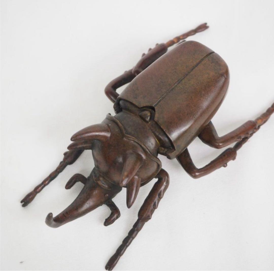 送料無料　リアルな銅製カブトムシ　10.5ｃｍ　置物