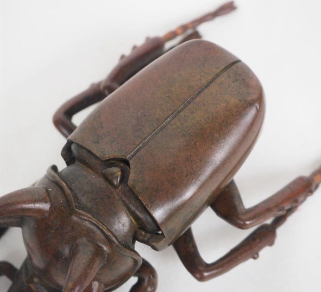 送料無料　リアルな銅製カブトムシ　10.5ｃｍ　置物