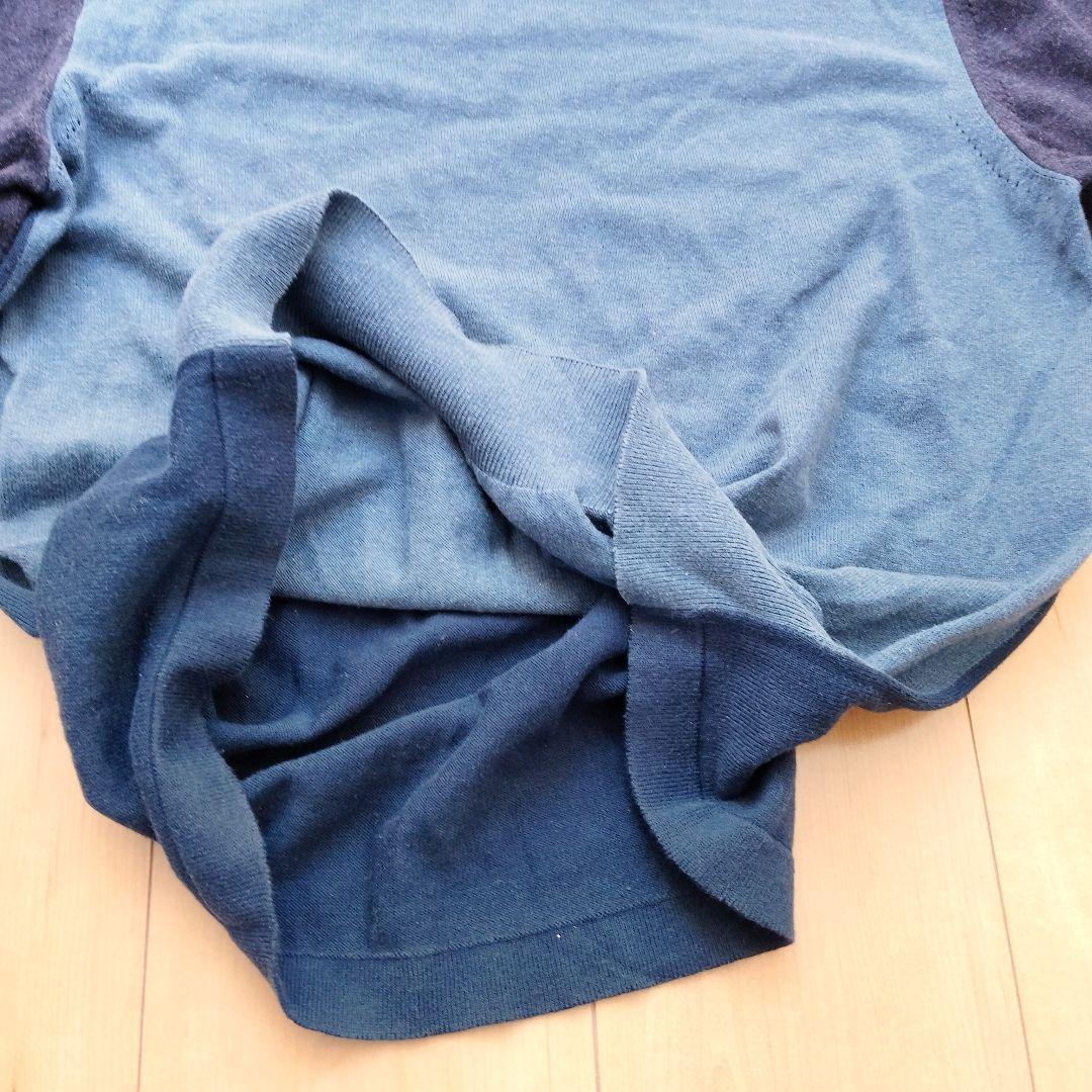 け*ん様 メゾンマルジェラ 14 ニット L 青 コットン 16SS 切替え 4