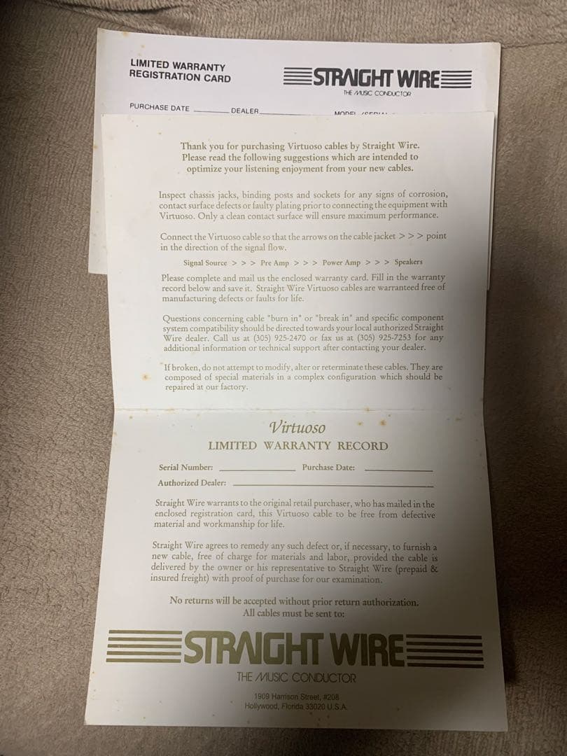 米国Straight Wire Audio Cable