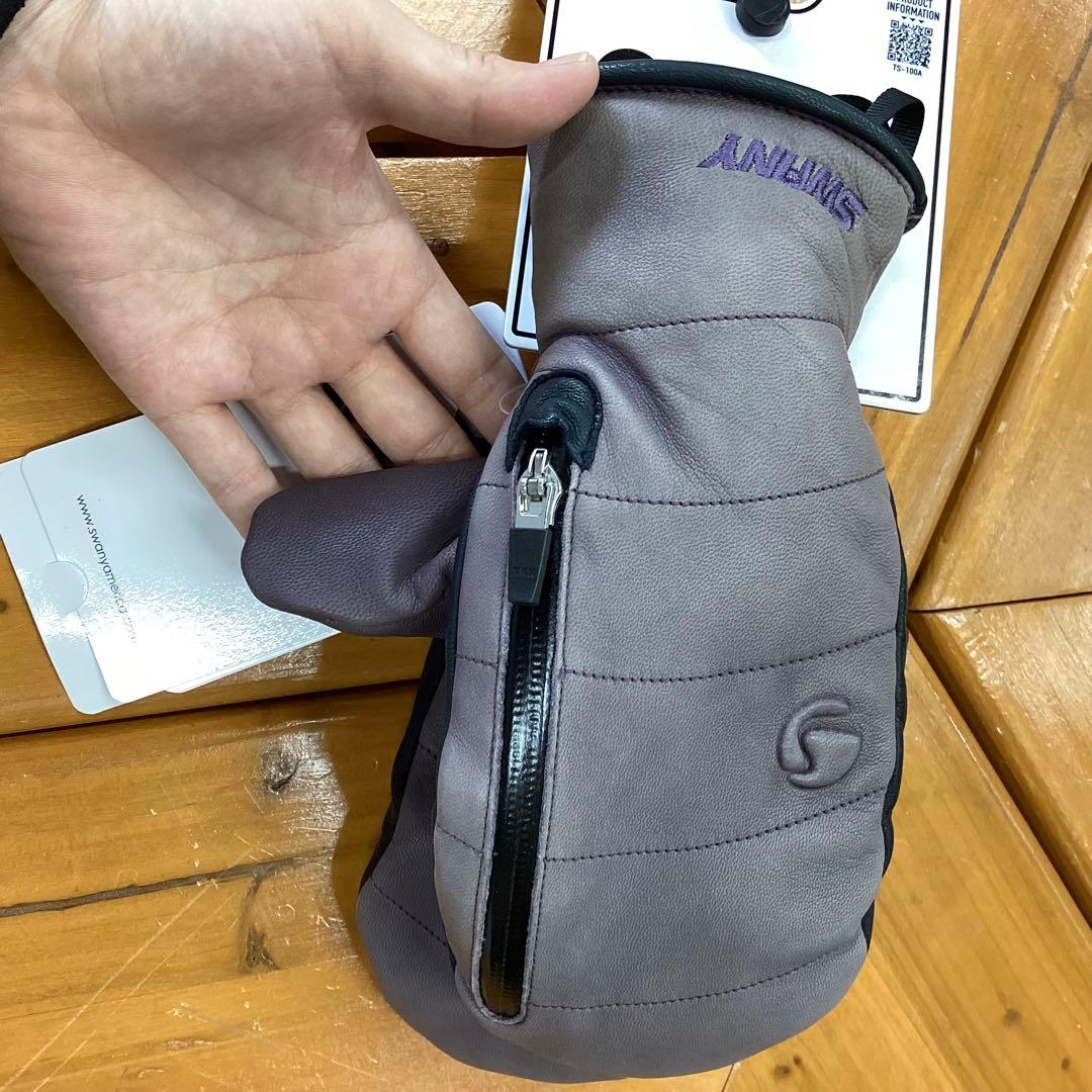 【日焼けあり】　グローブ　レザー　SWANY　レディース　スノーボード　S