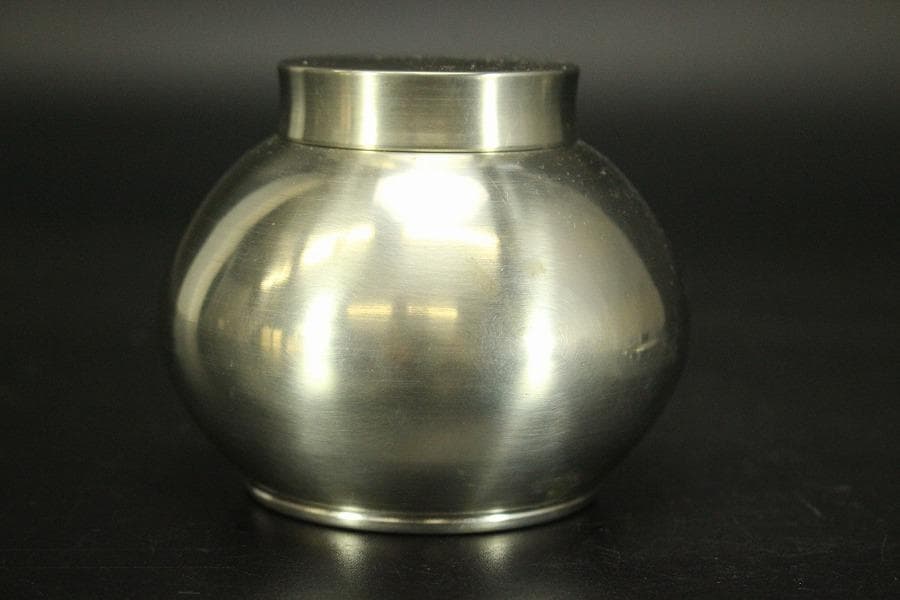 煎茶 蔵苑作 錫 茶入 茶托 瓶敷 まとめて (LC812)