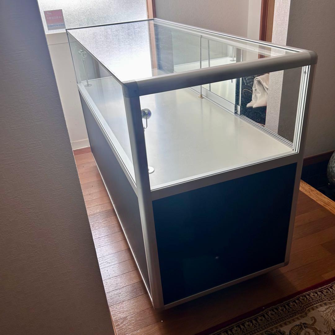 ガラスケース ホワイト/ブラック 150cm