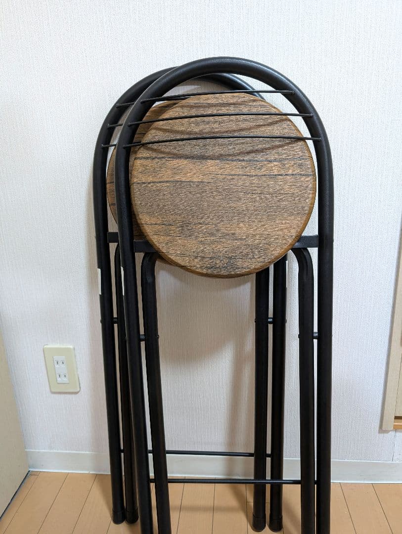 カウンターテーブル 3点セット 北欧 折り畳み カウンターチェア 2脚