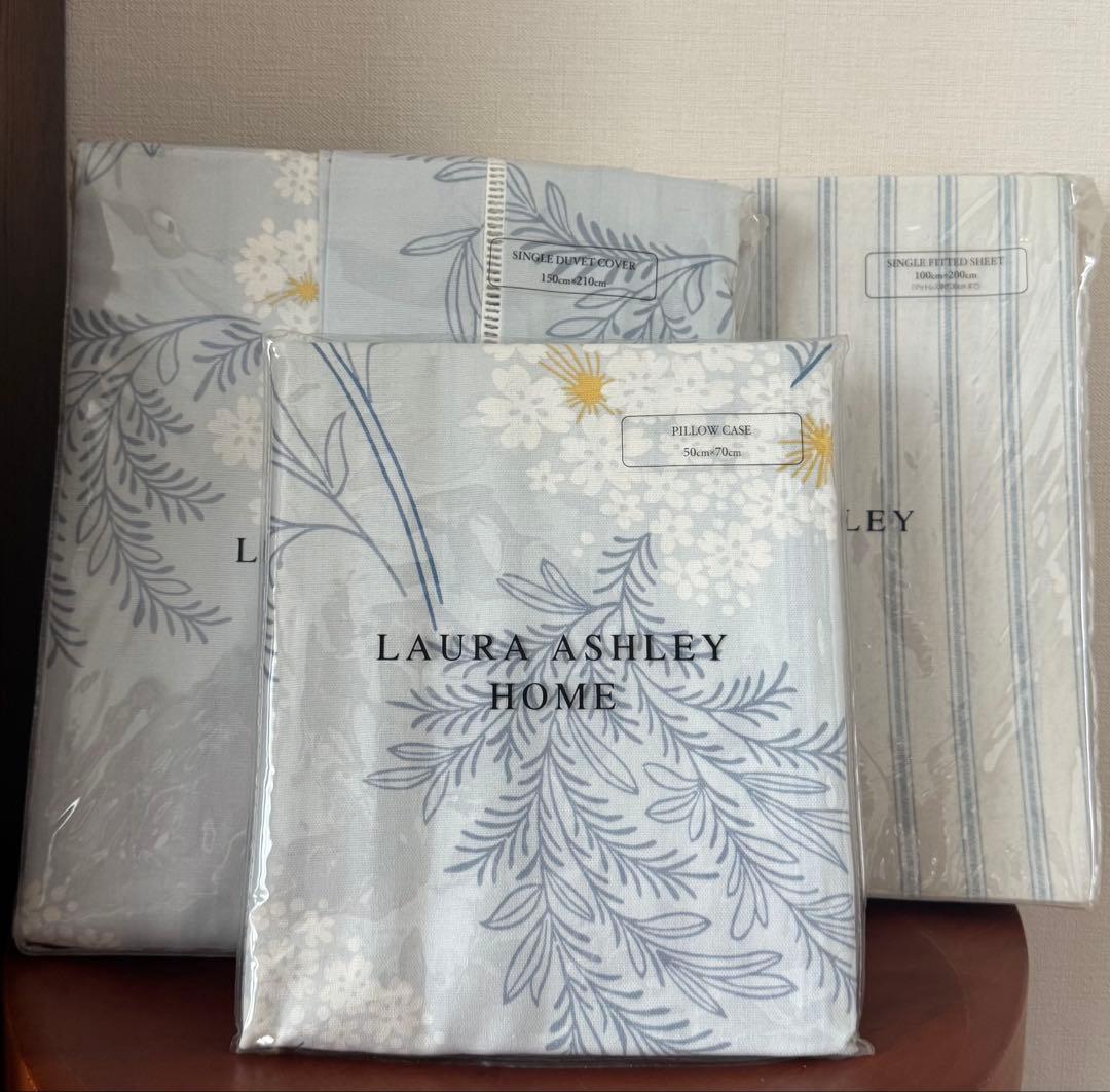 LAURA ASHLEY シングル デュペカバー、フイッテッドシーツ、ピロケース