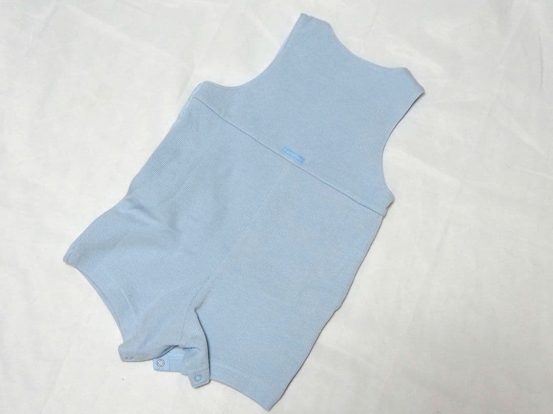 ファミリア サロペット ロンパース オーバーオール ベージュ ブルー 70